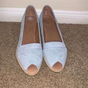 Baby blue wedges